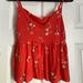 American Eagle Outfitters Tops | American Eagle Cropped Camisole | Color: Orange/Red | Size: M