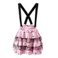 LittleForBig Pleated Overall Ruffle Tiered Skirt Romper - Goth Princess Jumper Skirt XS Pink