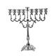 Silver Plated Oil Menorah - Fits Standard Chanukah Oil Cups and Large Candles - Olive Branches - 23 cm x 25 cm - by Ner Mitzvah