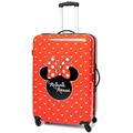 Disney Minnie Mouse Suitcase For All Ages | Red Small, Medium Or Large Options Luggage Bag with Extendable Handle | Hard Cover Carry On Trolley Cabin Case | Fun Travel Accessory Gift for Kids & Adults