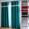 John Aird Diamante Fully Lined Faux Silk Eyelet Curtains (Teal, 66" Wide x 72" Drop)