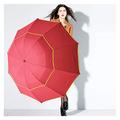 Zxebhsm Umbrella Windproof Big 130cm Large Double Layer Umbrella Men Rain Woman Portable Umbrella Male Women Sun Hat 3 Floding Business Umbrellas (Farbe : Red)