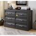 Mason & Marbles Merienda 6 Drawer Double Dresser Metal in Black/Gray | 32 H x 49 W x 19 D in | Wayfair 726C50CCD80E457997C32B3A5473034A