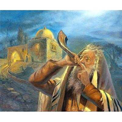 Bloomsbury Market Sounds of Shofar at Kever Rachel - Painting Print on Canvas in Brown/Yellow | 33 H x 43 W x 2 D in | Wayfair