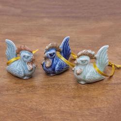 The Holiday Aisle® Happy Hens Hanging Figurine Ornament Fabric in Blue | 2 H x 2.3 W x 1.3 D in | Wayfair 3FEEDABC7FAA46DE9D3FDA6BCEF57541