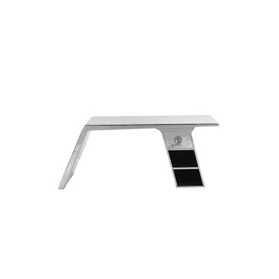 SIT Möbel Schreibtisch Airman, Alu Optik mit Zierschrauben | B 175 x T 60 x H 75 cm | silber | 81707-21 | Serie AIRMAN