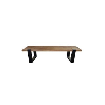 SIT Möbel Couchtisch aus recyceltem Teak mit Metall & Antikfinish|B130 x T60 x H46 cm|11416-01|Serie CROCO
