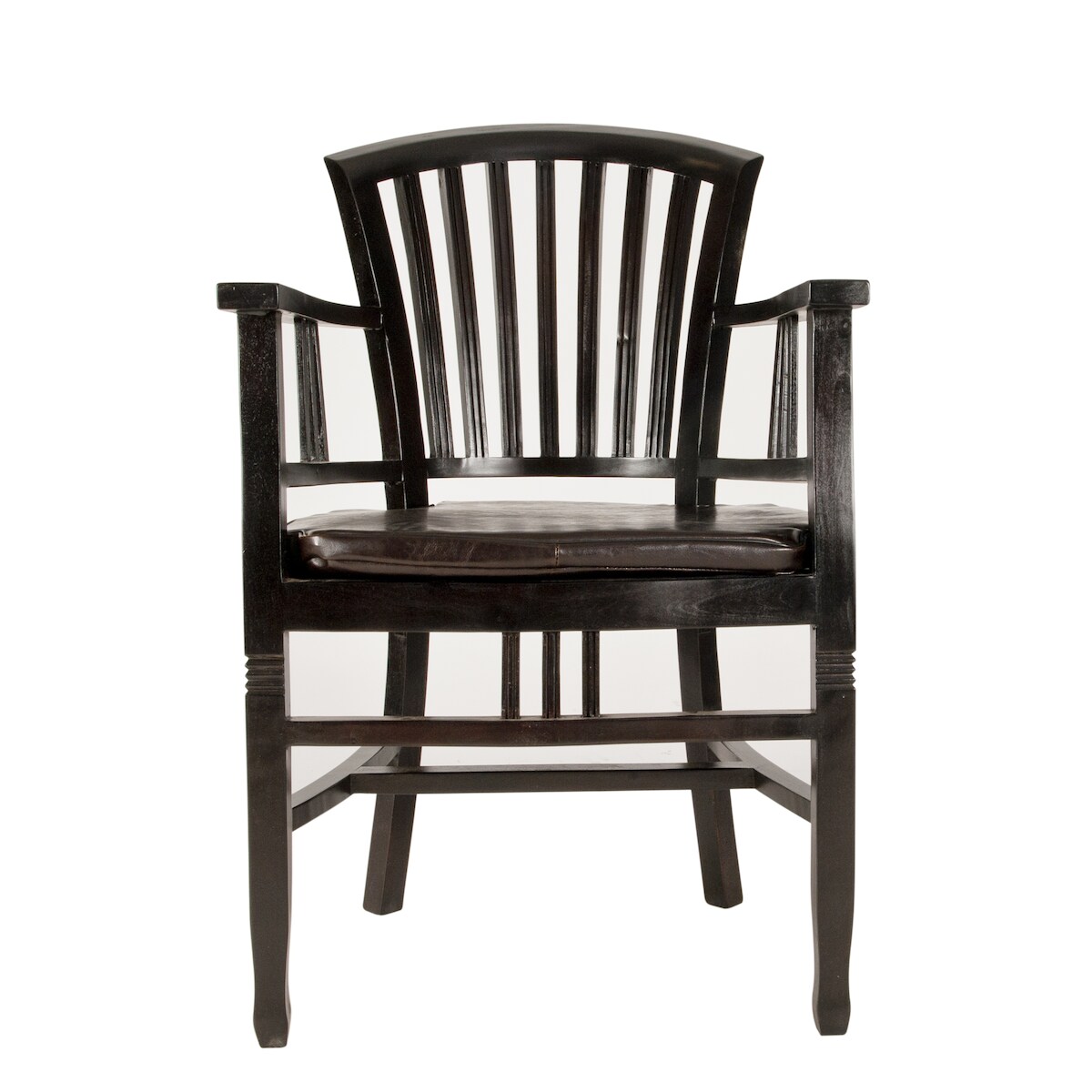 SIT Möbel Armlehnstuhl antikfinish braun | aus Mahagoni-Holz massiv | B 55 x T 55 x H 95 cm | 09563-30 | Serie SAMBA Image