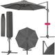 Parasol daria 300 cm avec pied déporté et housse de protection - parasol jardin, parasol deporté,