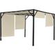 Pergola Beja, Garten Pavillon Terrassenüberdachung, stabiles 6cm-Stahl-Gestell + Schiebedach 3x3m