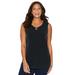 Plus Size Women's Crisscross Timeless Tunic Tank by Catherines in Black (Size 5X)