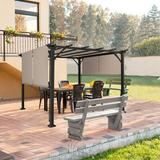 EAGLE PEAK Outdoor Pergolas 10 Ft. W x 10 Ft. D Metal Pergola w/ Canopy Metal in Brown | 86.4 H x 120 W x 120 D in | Wayfair PERGOLA-100-BGE