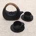 Dakota Fields Elvis Tea Set for 2 People, Ceramic in Black | 8.25 H x 8 W x 3.5 D in | Wayfair 46276195533E46D8AB662A5AE14B938A