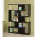 Hokku Designs Artair 63.25" H x 47.25" W Geometric Bookcase Wood in Black/Brown | 63.25 H x 47.25 W x 11.5 D in | Wayfair