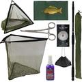 42" CARP FISHING NET + PLASTIC V + 2M+ MAT+ SCALES + 5" FORCEPS SLING + FISH AID