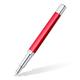 STAEDTLER Füllhalter triplus 474 F, Farbe Roaring Red, hochwertiges Metallgehäuse in ergonomischer Dreikantform, Stahlfeder F, mit Patrone in Schreibfarbe Blau, 474 F02-3