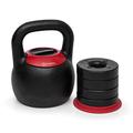 Klarfit Adjustabell Adjustable Kettlebell - Kettle Bell, Ball Dumbbell, Kettlebell Weight Set for Strength/Endurance/Coordination, Kettlebell Adjustable Weight: 8-16kg, Space Saving, Black/Red