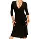 Blue Banana Women's Black Elegant Slinky Wrap Dress Size 14