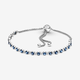 Bracelet Coulissant Scintillant Bleu et Incolore