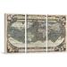 ARTCANVAS World Map 1588 by Abraham Ortelius - 3 Piece Wrapped Canvas Graphic Art Print Set Metal in Gray | 40 H x 60 W x 0.75 D in | Wayfair