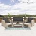 Wrought Studio™ Sezen Patio 6 Piece Rattan Sofa Seating Group w/ Cushions Plastic in Brown | 29.25 H x 55.5 W x 28 D in | Wayfair