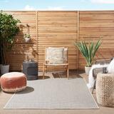 Gray/White 48 x 0.25 in Area Rug - Sand & Stable™ Leia Ivory/Charcoal Gray Indoor/Outdoor Area Rug | 48 W x 0.25 D in | Wayfair