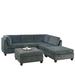 Gray Sectional - Ebern Designs Gauti 104" Wide Chenille Reversible Modular Corner Sectional w/ Ottoman Chenille | 35 H x 104 W x 104 D in | Wayfair