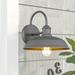 Longshore Tides Rizal 9" H Hardwired Outdoor Wall Lantern Aluminum/Metal in Gray | 9 H x 10 W x 11.25 D in | Wayfair