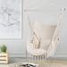 Dakota Fields Kolby Large Macrame Chair Hammock Polyester/Cotton in White, Size 64.0 H x 39.4 W in | Wayfair 5C0392A12C1A4564B55749BA2E4063B6
