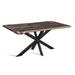 Loon Peak® Zephyrine Banur 31.5" Solid Oak Pedestal Dining Table Wood/Metal in Black/Brown/Gray | 29.5 H x 63 W x 31.5 D in | Wayfair