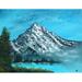 Loon Peak® Almighty Mountain by Amy Valiante - Painting Print Metal in Blue/Green/White | 9 H x 12 W x 0.15 D in | Wayfair