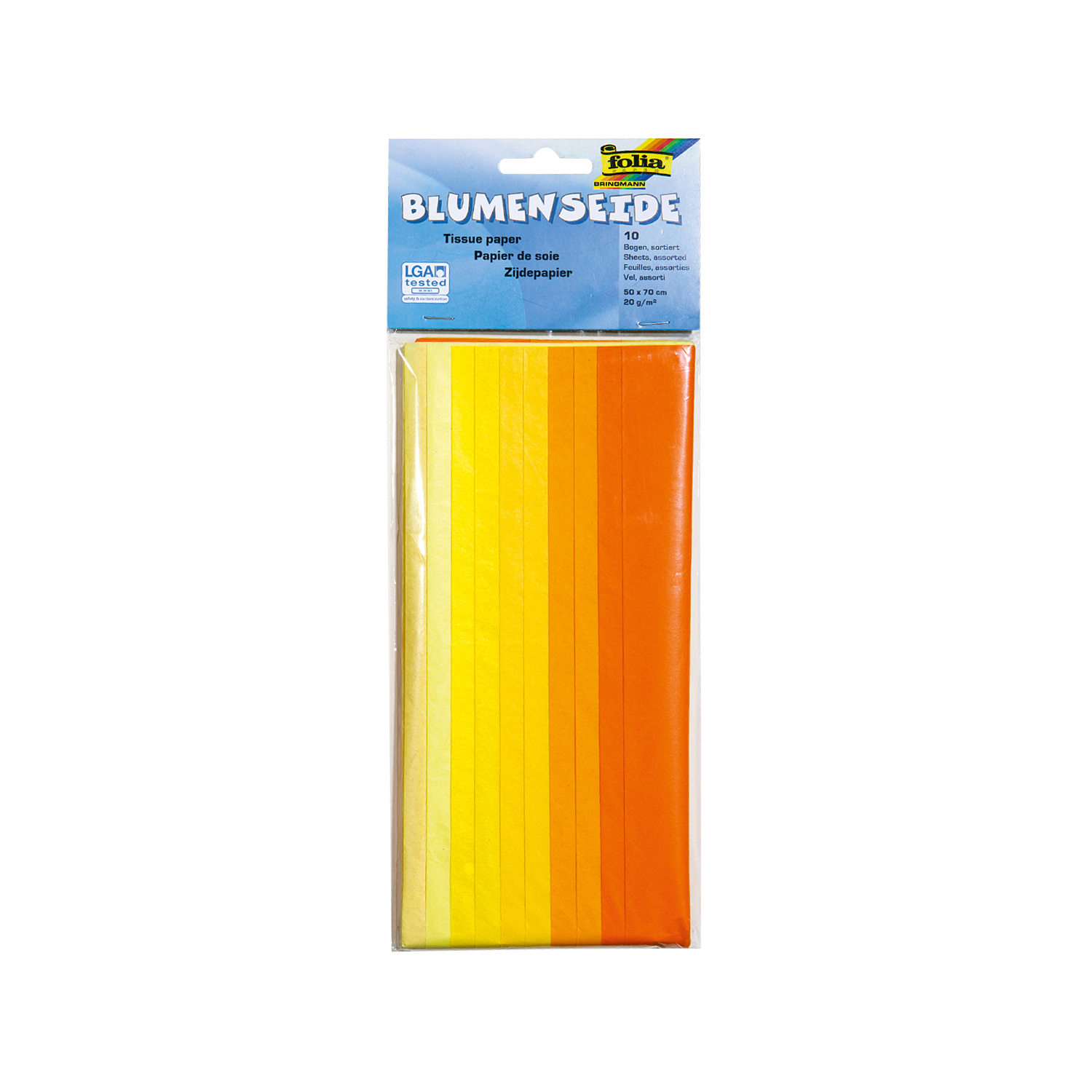 Folia Papier de soie, jaune/orange, 50 x 70 cm, 10 feuilles