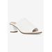 Wide Width Women's Carmella Mules by Easy Street in White Stretch Fabric (Size 8 1/2 W)