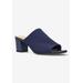 Extra Wide Width Women's Carmella Mules by Easy Street in Navy Stretch Fabric (Size 8 1/2 WW)