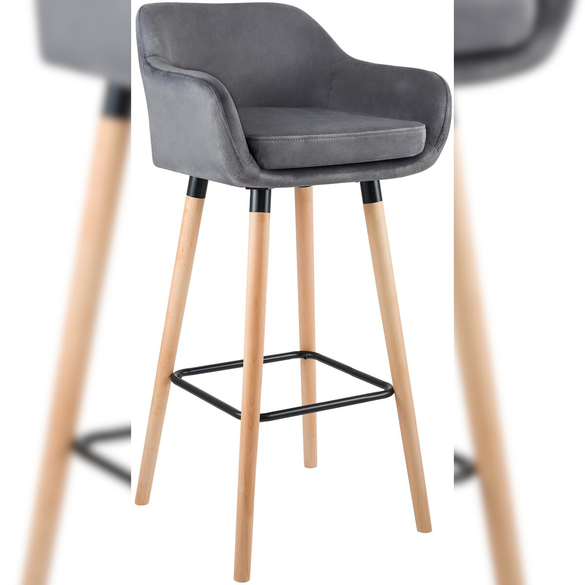 CLP Barhocker Grant Samt grau Image