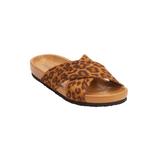 Extra Wide Width Women's The Gia Slip On Footbed Sandal by Comfortview in Animal (Size 7 1/2 WW)