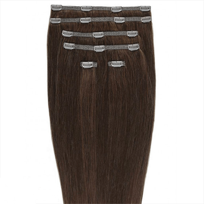 Gold24 Clip-in Extensions #4 Braun - 60 cm #33B Dunkel Rotbraun Schwarz Image
