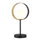 Searchlight Orbital 1 Light Matt Black and Gold Leaf Table Lamp with Opal Glass