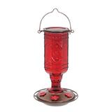 Bungalow Rose More Birds Vintage Hummingbird Feeder Glass in Red | 10.6 H x 4.7 W x 4.7 D in | Wayfair 1CCBEE719C09463BABC9DB35E902A7D0