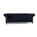 Poshbin Rolled Arm Chesterfield Sofa in Blue/Black | 31 H x 84 W x 36.5 D in | Wayfair 1012-VELBLU-BLK-BRO-84