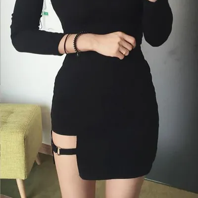 KLV-Jupe courte taille haute pour femme style gothique sexy irrégulier Harajuku slim été