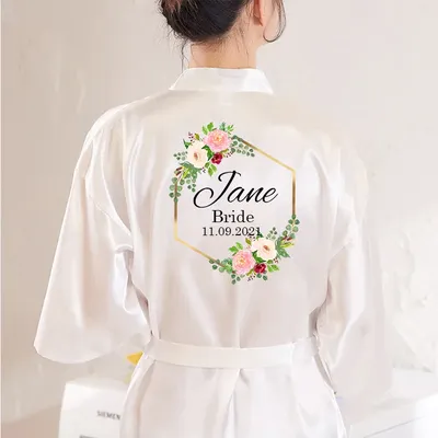 Robes de mariée personnalisées avec nom imprimé fleur robes d'équipe de mariage robes de fête pour