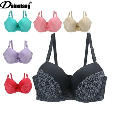 DaiNaFang-Lingerie sans doublure pour femme grande taille sous-vêtements bonnet E F couverture