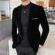 Blazer en velours doré pour hommes coupe couvertes veste trempée mode décontractée costume de