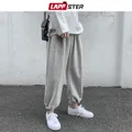 LAPPSTER-Pantalon sarouel en coton pour homme jogging Harajuku mode coréenne noir survêtement