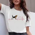T-shirt femme humoristique et mignon avec image de bull terrier rottweiler belaurborder collie