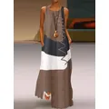 ZANZEA-Robe Maxi Vintage à Col Rond pour Femme Vêtement Éducatif Décontracté avec Couture de