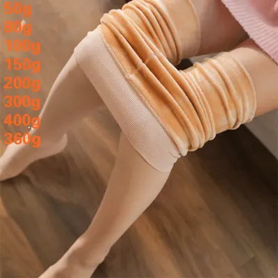 Mise à niveau des collants sexy pour femmes jambe nue optique en peluche chaud pied de marche