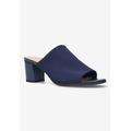 Extra Wide Width Women's Carmella Mules by Easy Street in Navy Stretch Fabric (Size 7 1/2 WW)