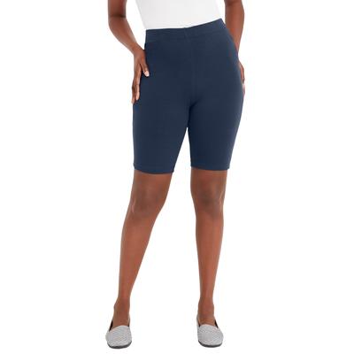 Plus Size Women's Everyday Stretch Cotton Bike Short by Jessica London in Navy (Size 14/16)